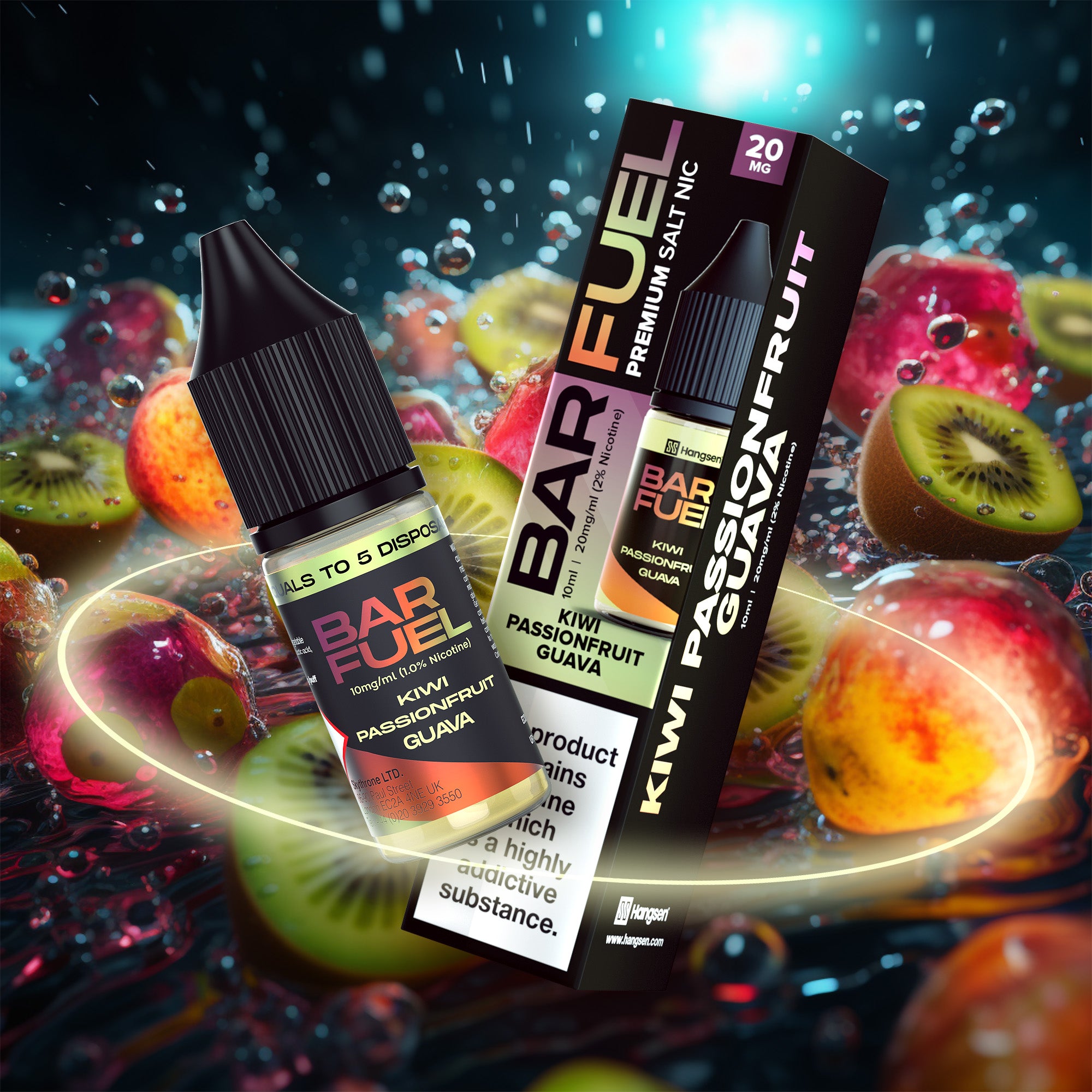 Hangsen Bar Fuel Kiwi Passionfruit Guava 10 ml 50:50 Nic Salts E-Liquid