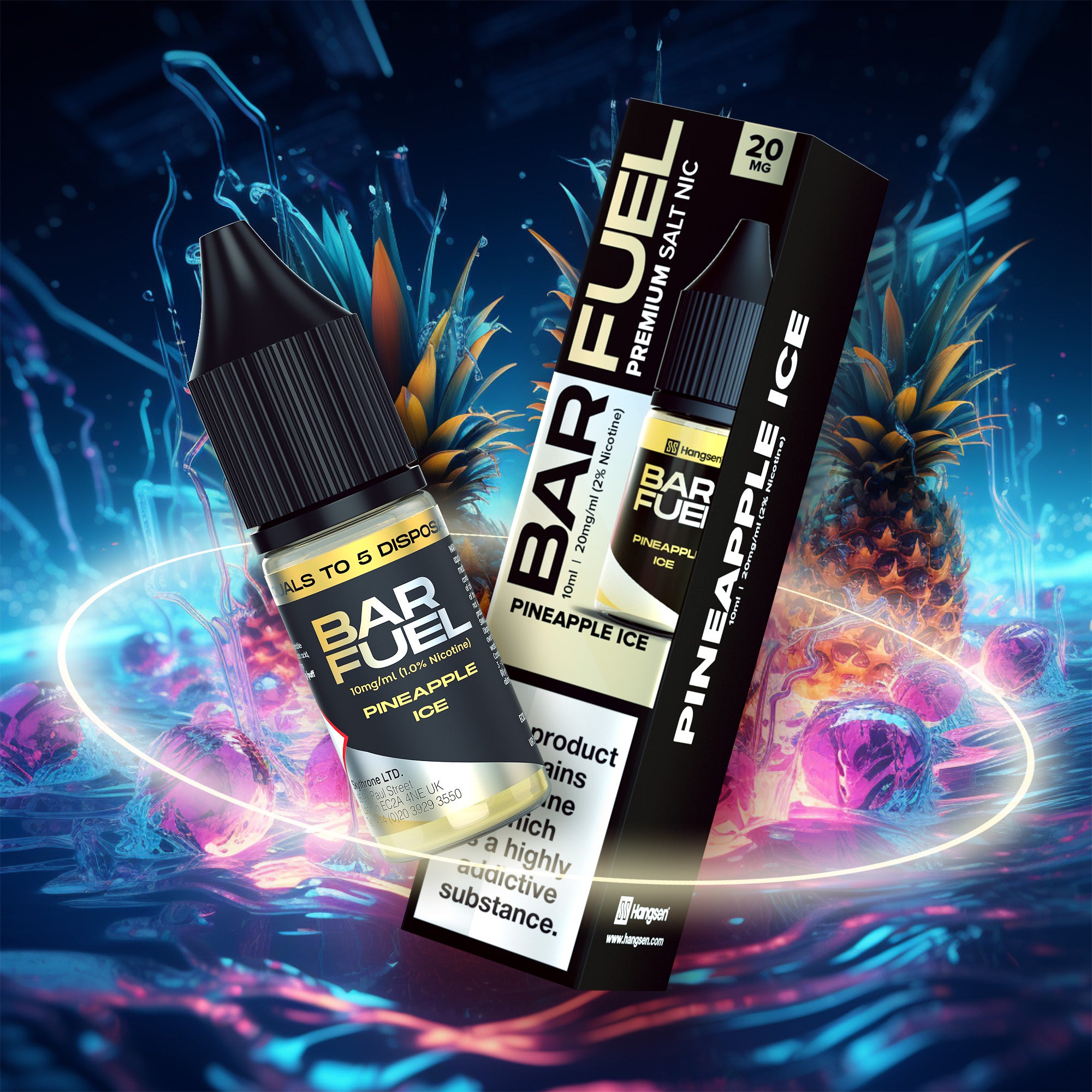 Hangsen Bar Fuel Pineapple Ice 10 ml 50:50 Sales de Nicotina E-Líquido