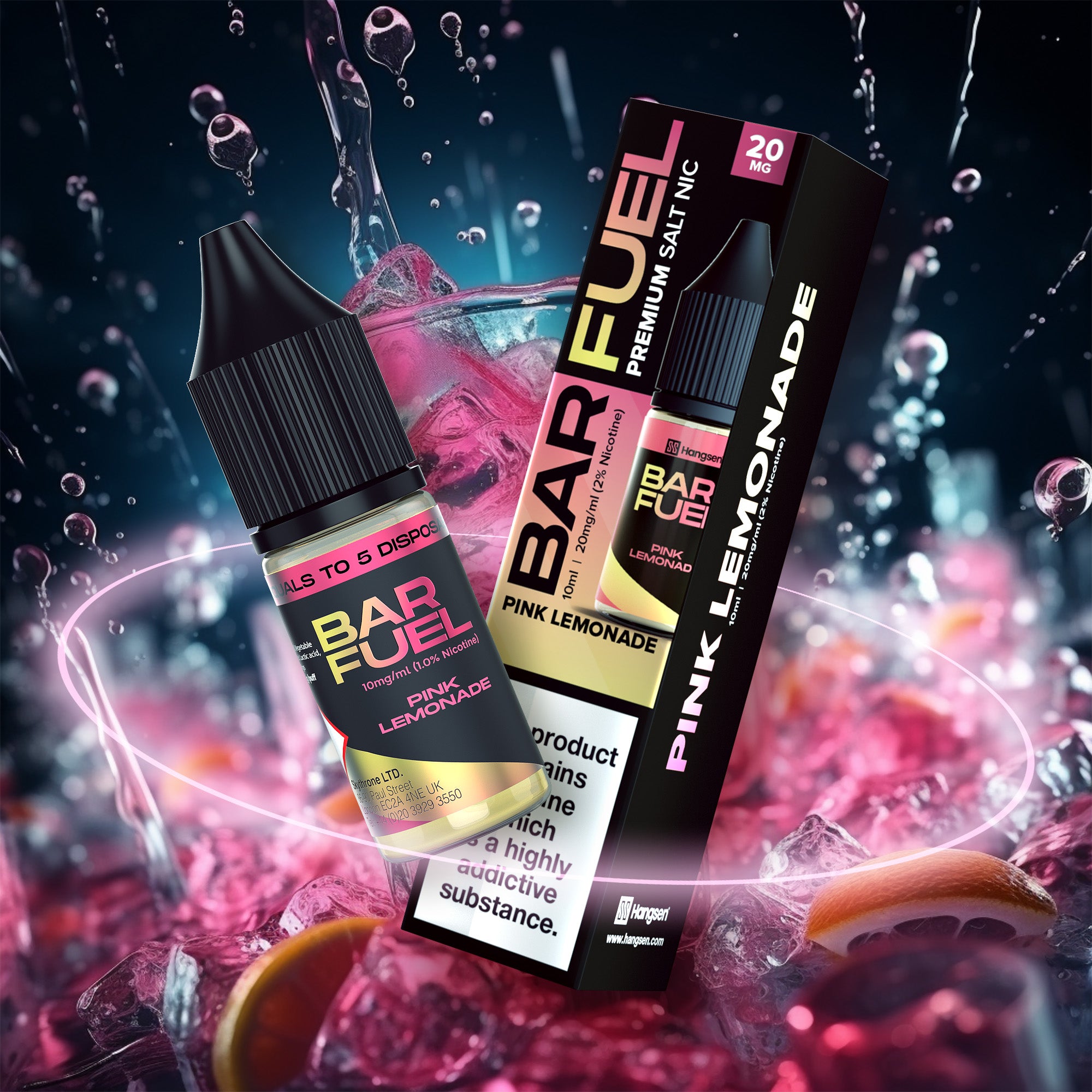 Hangsen Bar Fuel Pink Lemonade 10 ml 50:50 Nic Salts E-Liquid